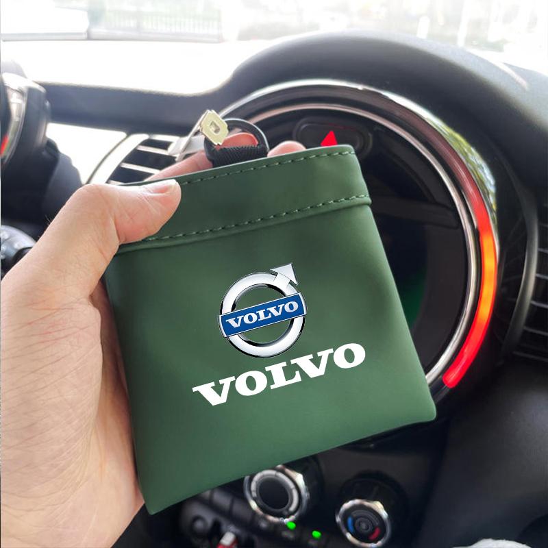 Fcvdz6 Car Key Bag Leather Mini Coin Purse Card Bag Storage Pouch For Volvo ES90 EC40 EX40 EM90 XC90 V90 V60 XC60 V40 S80 S60 S90 C40