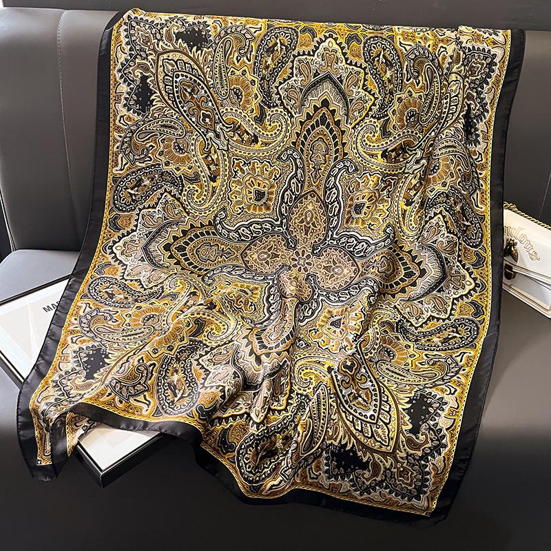 Spring Scarf Women'S Luxury Design Polyester Material Smooth Scarf Soft Shawl Beach