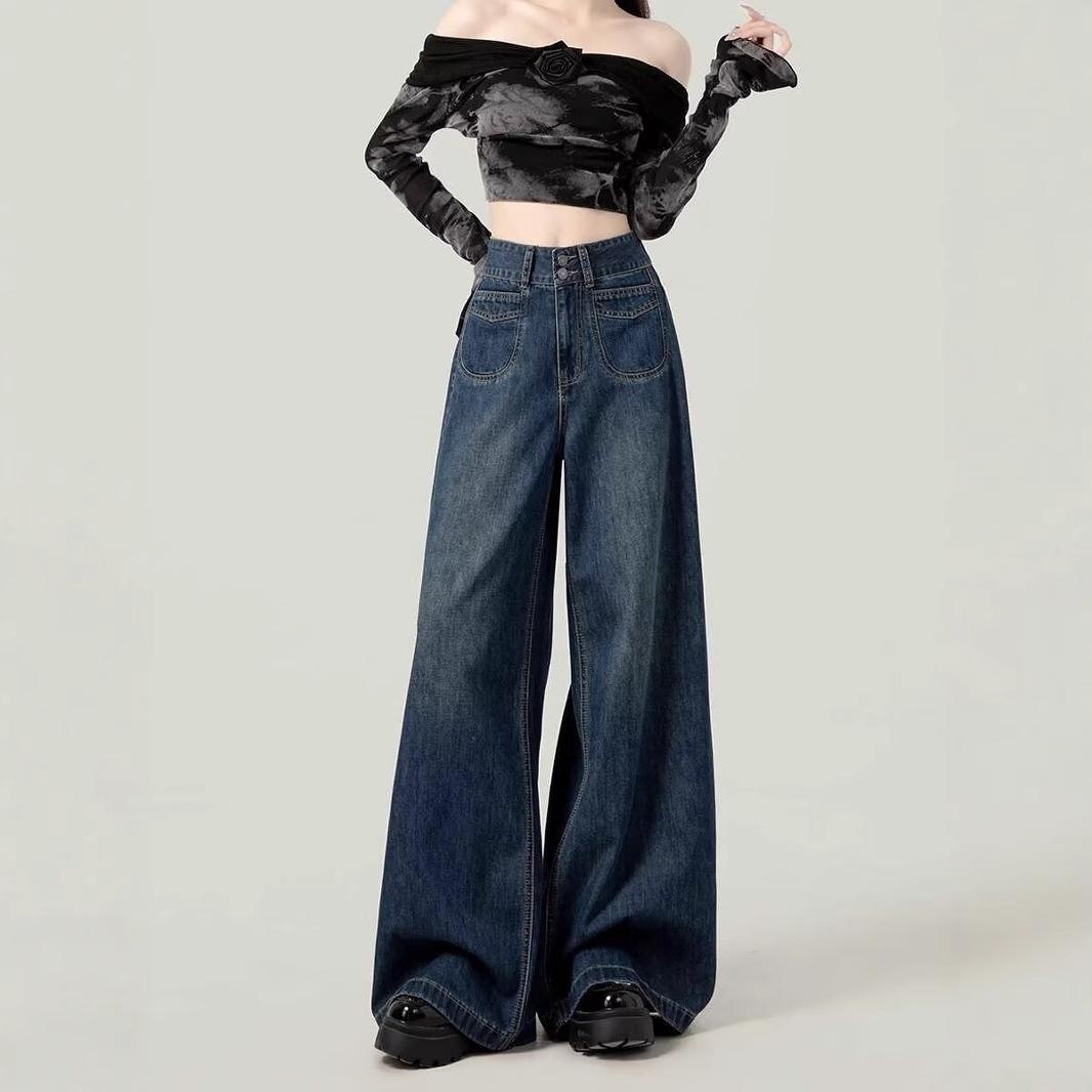 

Casual High-Waist Wide-Leg Women s Jeans S