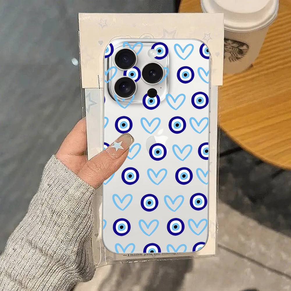 Blues Eyes Phone Case For IPhone 17/16/15/11/13/14 Pro Max Plus/X/Xr/Xs Max/12mini Air Transparent Clear