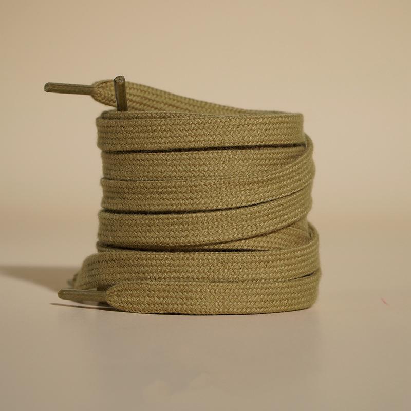 1Pair/3Pair NEW Flat High-Quality Cotton Shoelace Suitable for A Variety of Shoes 0.8 Cm Wide Unisex Solid-Color Shoelaces