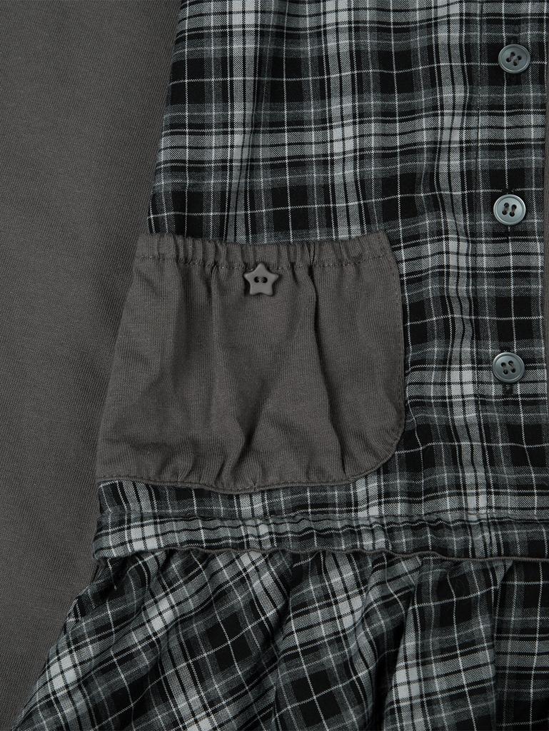Tuomio Check Mixed Jersey Dress [Charcoal]
