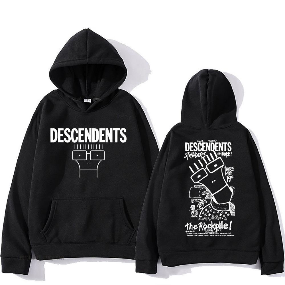 Descendents Hooded Cartoon Print Harajuku Casual Vintage Sweatshirt Graphic Printing Fleece Clothes Men Women Gothic Pullovers