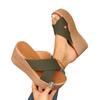 Thick-bottomed one-child new spring and summer slope heel solid color women's beach cool slippers
