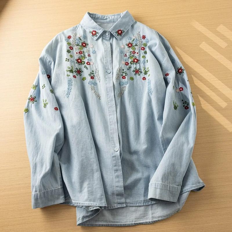 

Рубашка для женщин, свободная хлопковая блузка большого размера, повседневная, с длинным рукавом, отложным воротником, рубашка, топ XXXXL