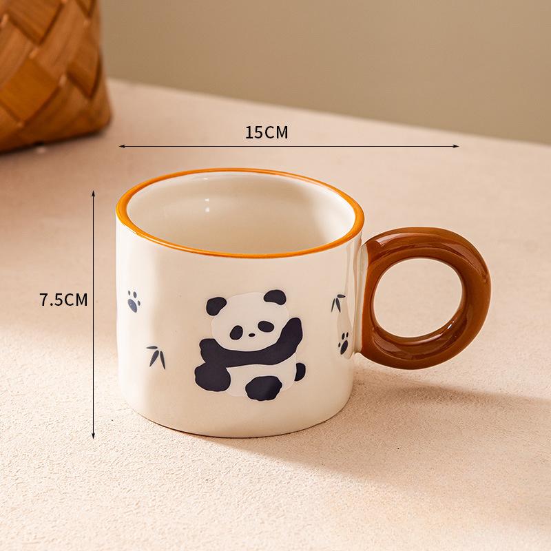 Creative Gift Panda Mug Cute National Treasure High Pretty Ceramic Coffee Cup Office Handmade Cup Household Cup
