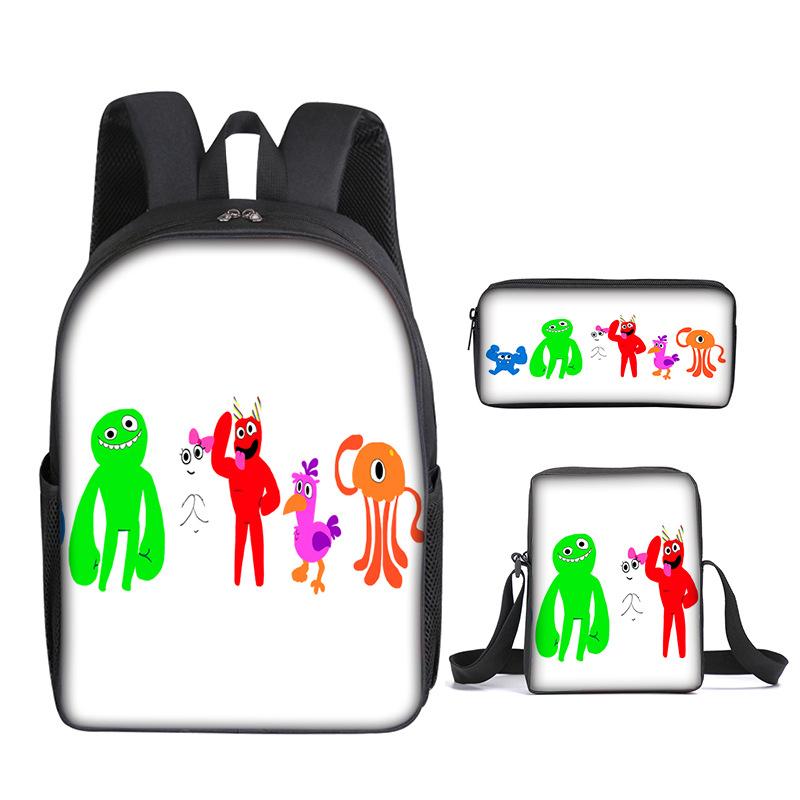 Klassiek Populair Banban Tuin 3D Geprint 3 stuks/Set leerling Schooltassen Laptop Dagrugzak Rugzak Schuin gedragen schoudertas Etui