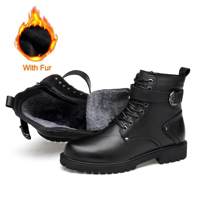 Fashion New Mens Genuine Leather Boots High Quality Non-Slip Outdoor Dress Boots Luxury Brand Casual Work Boot for Men Formal Ankle Boot