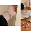 Sophisticated Pearl Silver Geometric Bracelet Exquisite Handcrafted Women's Gift