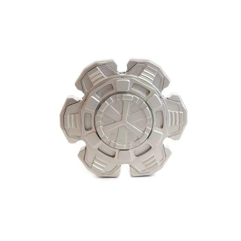 

Trendy Open-Frame Armored Hand-Cranked Spinner Daily Portable Mechanical Fingertip Spinner ADHD Support Tool Anxiety Relief Toy срібний