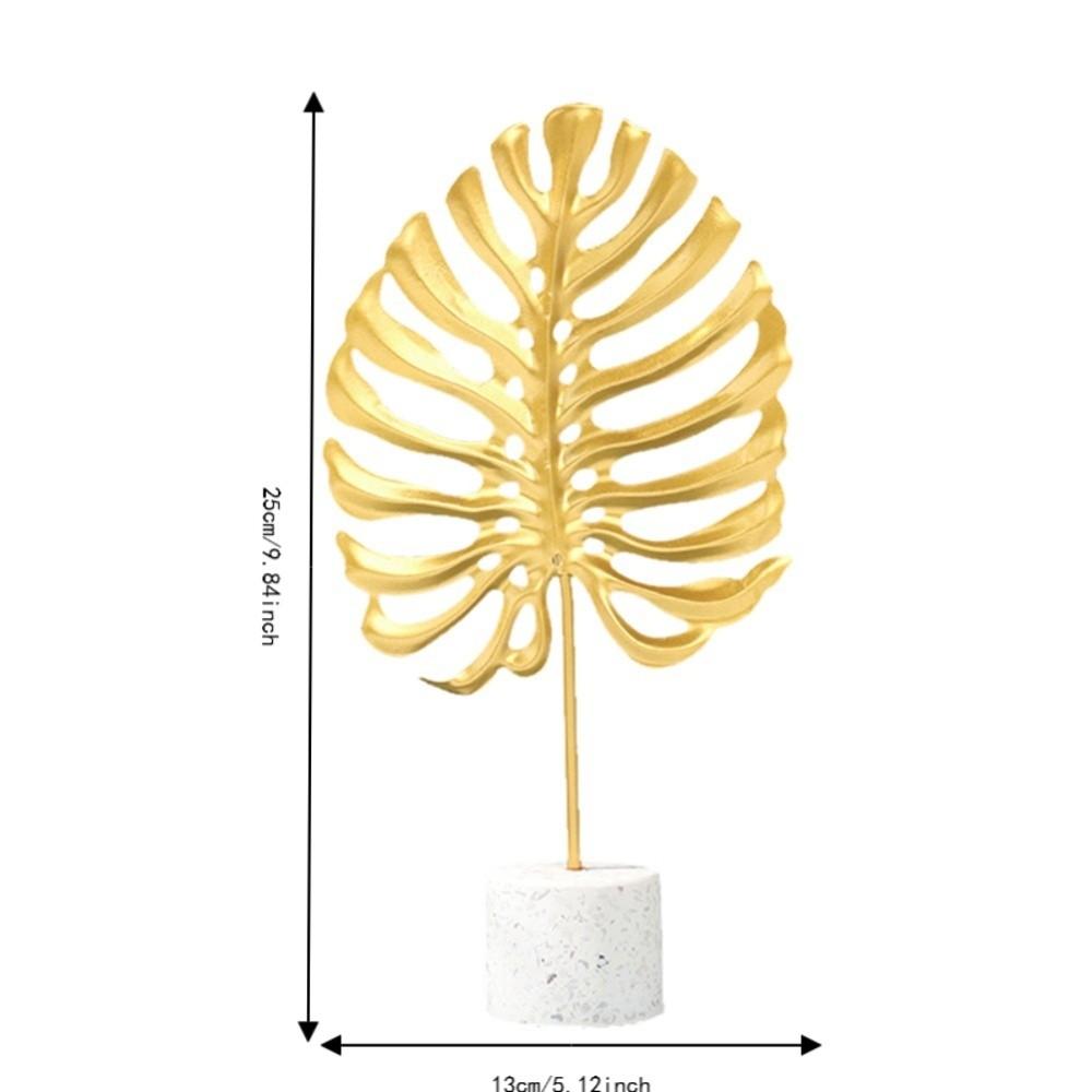 Gold Cement Base Iron Leaf Desktop Ornament Hotel Front Desk Display Ornament