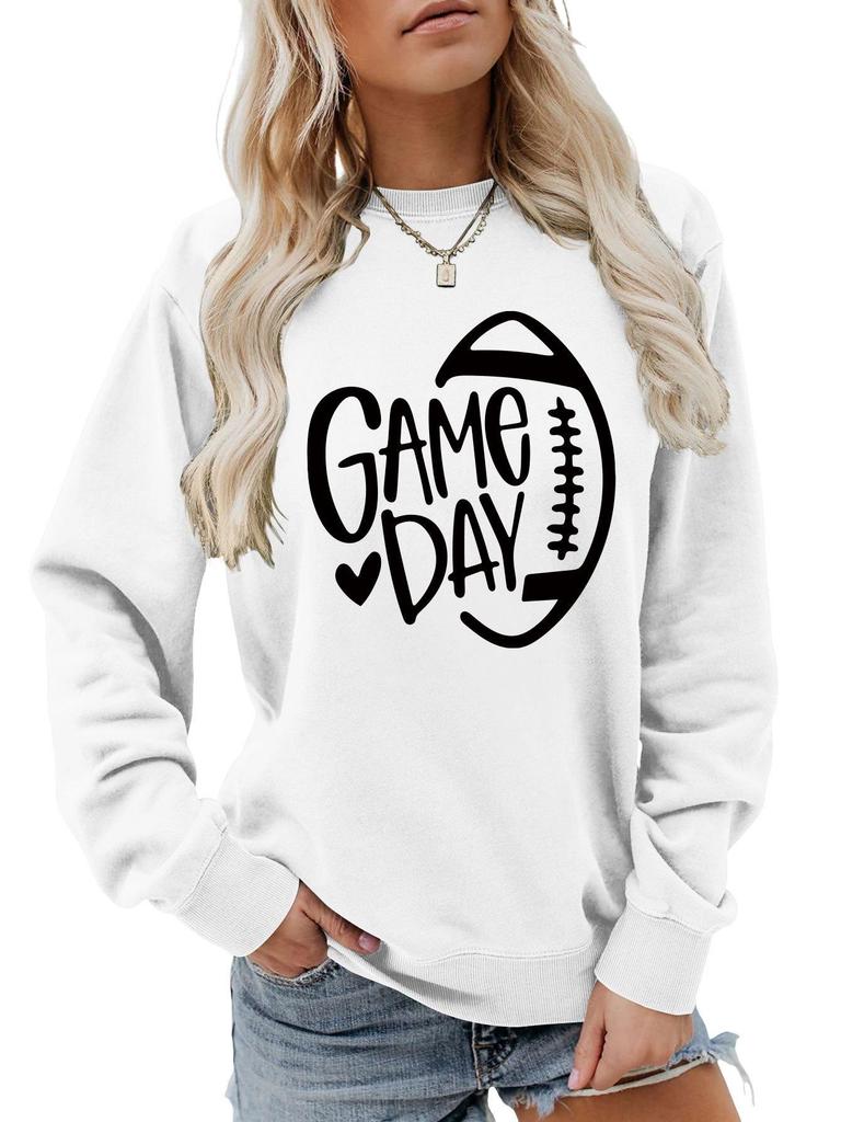 Women's Game Day Rugby Heart Long Sleeve Hoodie - Autumn/Winter Comfort