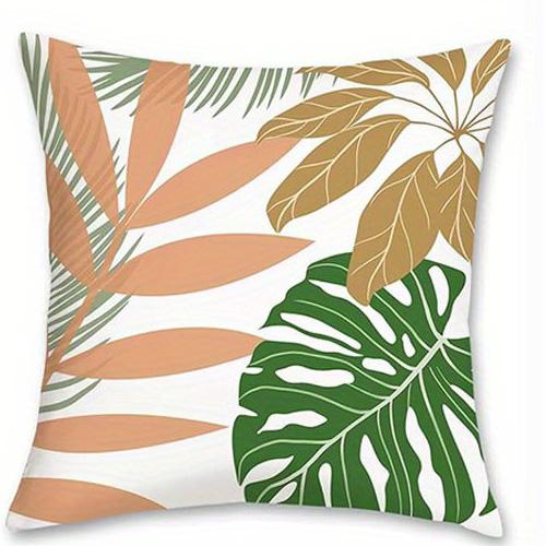 Home Decor Tropical Leaf & Beach Sunset Throw Pillow Covers Pattern Cushion Cover Suitable for Sofa Bedroom Car Pillow Cover