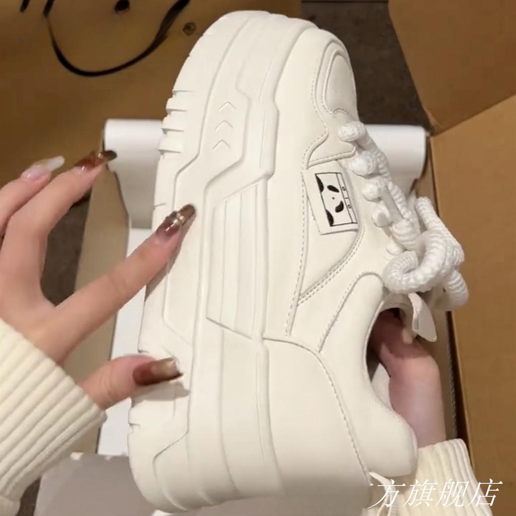 Zhao Ruth's Same Muffin Platform White Shoes for Women's 2025 Spring New Versatile Height-increasing Sports Board Shoes Casual Shoes