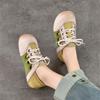Johnature Mixed Colors Hollow-out Sandals Genuine Leather Lace Casual Flat Women's Shoes