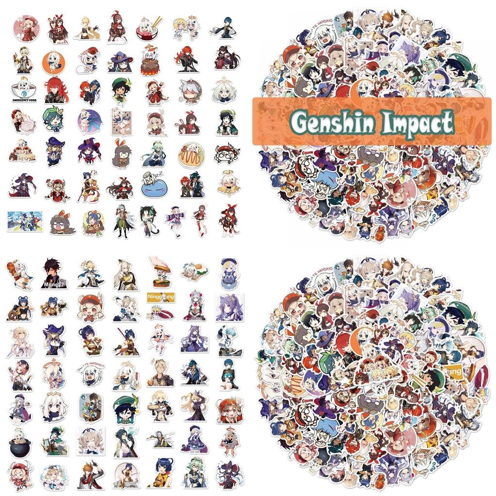 Genshin Impact Hot Game Stickers 100 Pieces Waterproof Graffiti Decals For Luggage And Skateboards