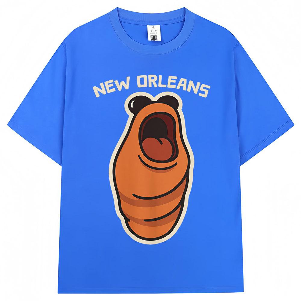 Funny Marcus The Worm New Orleans Meme Tshirt Men Women Humor Popular Short Sleeve Oversized Cotton Casual T Shirts Streetwear