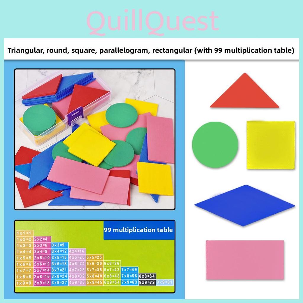 Math Geometry Shapes Wooden Educational Toy Set For Kids Primary Learning School