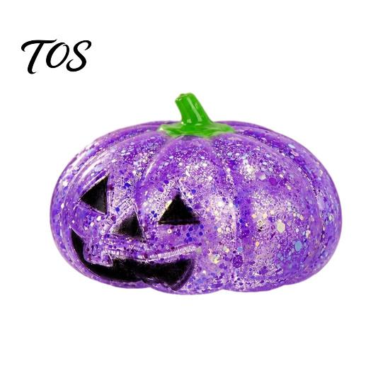 Focus Improvement Sensory Tools Halloween Glitter Pumpkin Stress Ball, Head Squeeze Toy for Anxiety Relief Relief, Creepy Fidget Party Favors