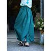 Women's Summer Lightweight Retro Blue Cotton Carrot Pants