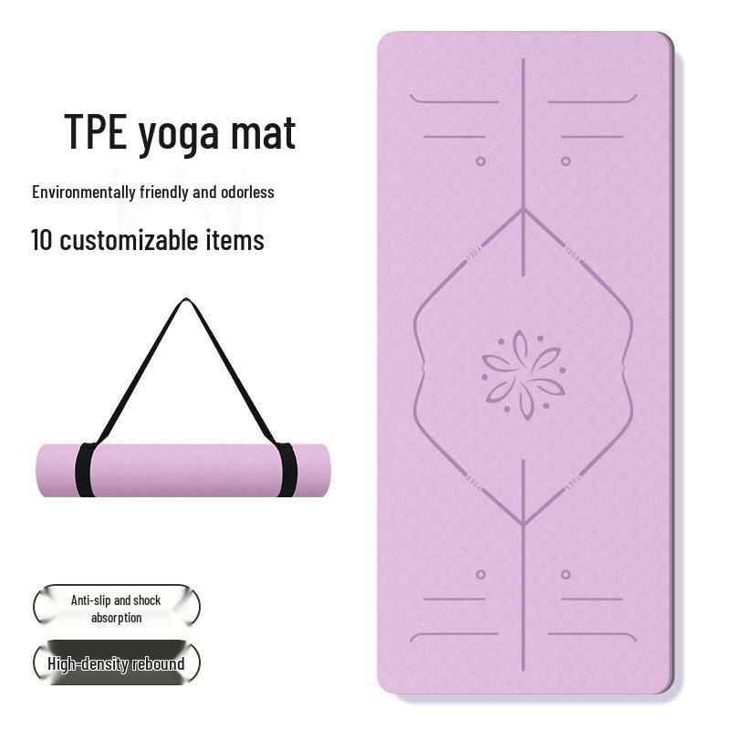 10mm Thick Non-Slip TPE Yoga & Fitness Mat for Sound Insulation & Shock Absorption