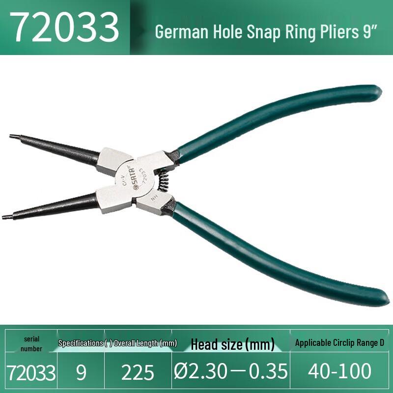 SATA German-Style Internal Straight Snap Ring Pliers