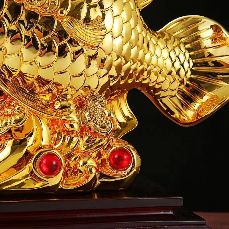 Resin Lucky Dragon Fish Decoration Statue - Sculpture Crafts  High Quality Home Living Room Office Decoration Animal Statue