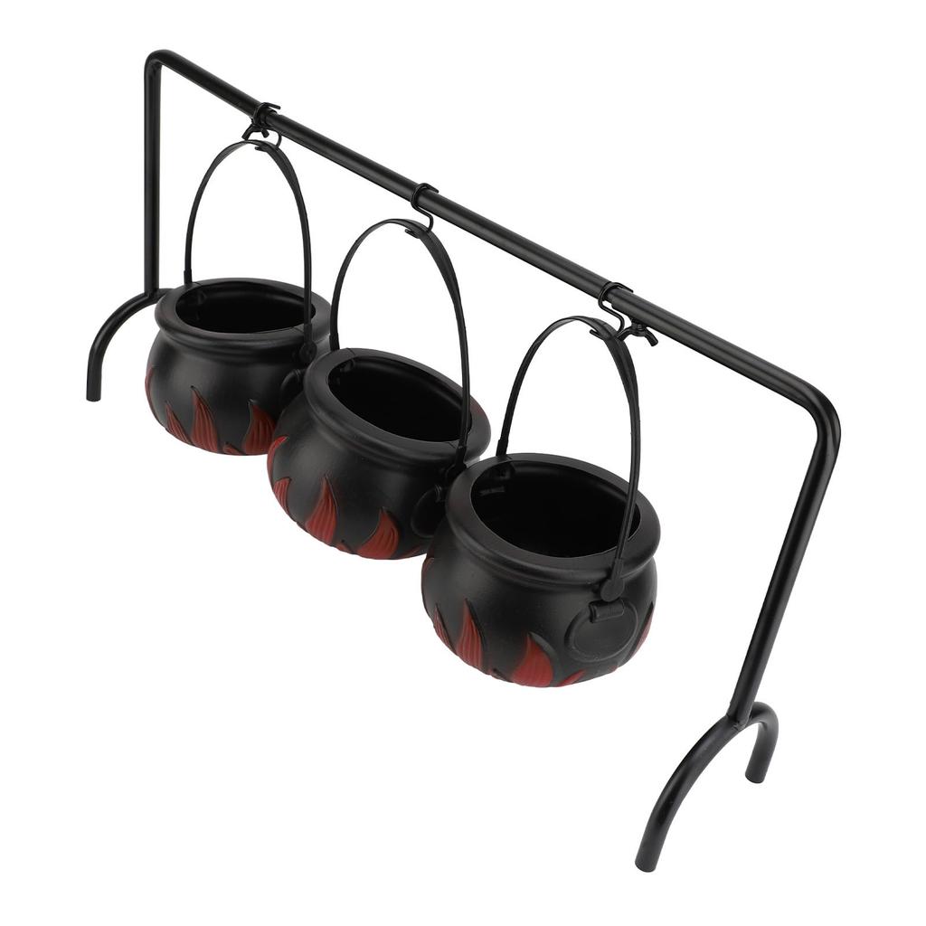 Witches Cauldron Candy Serving Bowl Decor Black Plastic Cauldron Decoration Photo Props For