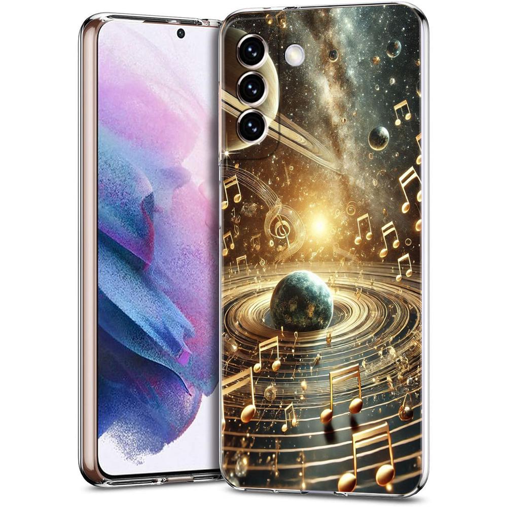 Transparente Handyhülle für Samsung Galaxy S25 S24 S23 S22 S20 S21 FE Ultra S24 S23 S10 S10E Plus 5G Cartoon Planetenmuster