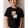European Sizes Boys' T-shirt Print Design Art, Ideal for Outdoor Activities, Soft Knitted Top, Comfortable And Breathable, Suitable for Summer