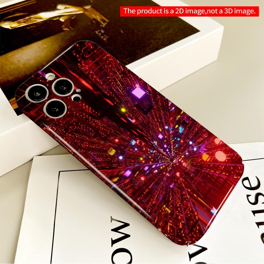 2DFlat Neon Grid Cityscape Phone Case All inclusive film hard phone case, compatible with iPhone 18 Pro Max 17 16 15 14 13 12 11
