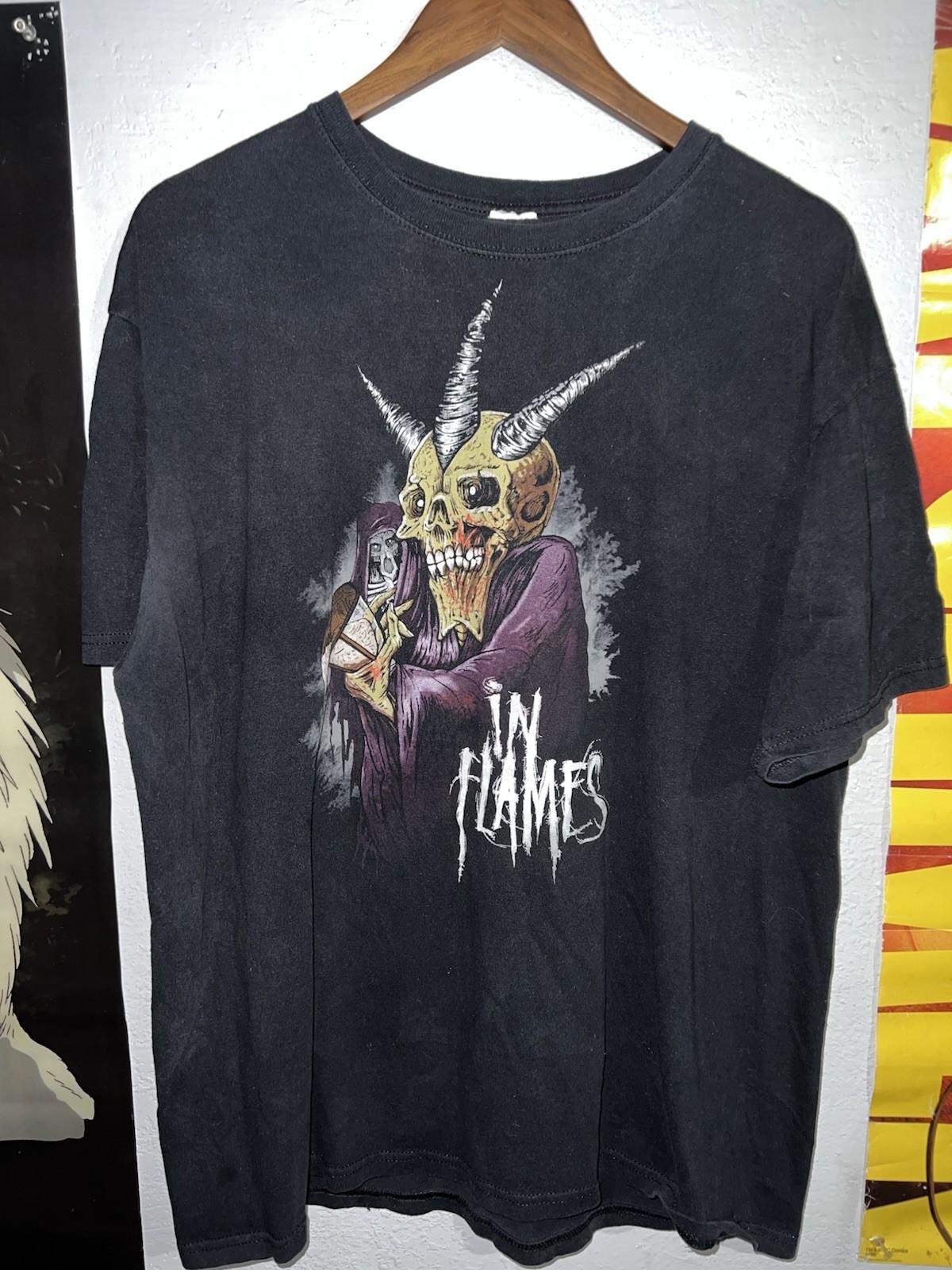 Vtg Y2K IN FLAMES TOUR RARE Black METAL ROCK BAND TEE XL Sludge Crowbar Skulls Unisex T-Shirt XL