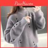 In Autumn Women For Sweater And Winter New Loose Style With Lazy Halfturtleneck And Velvet Padded Knitted Bottoming Shirt