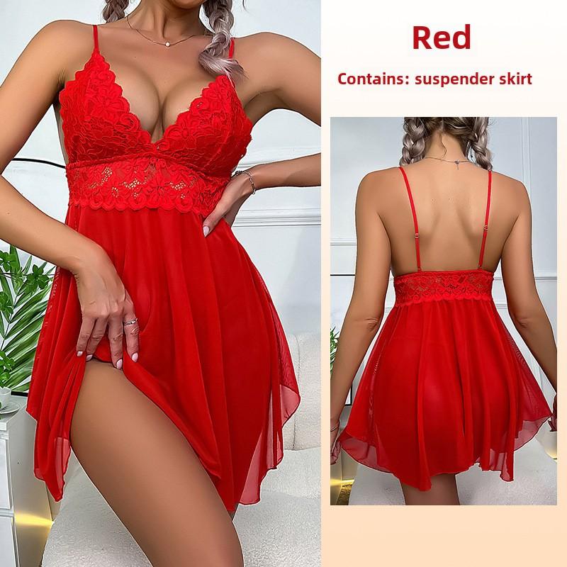 Sex Lingerie Sexy Krajková Síťovaná Noční košilka Postel Vášeň Pyžamo