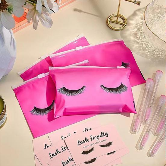Yousheng 50Pcs Makeup Bags Small Zipper Cases Water-Resistant Multipurpose Transparent Eyelash Bags Cosmetics Jewelry Keys Organizers