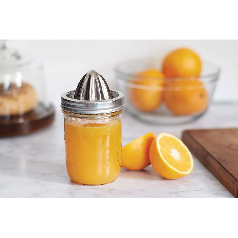 Jarware - 82654 Jarware Stainless Steel Citrus Juicer Lid for Mason Jars, Wide-Mouth, Metallic