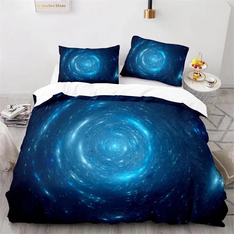 Starry Sky Galaxy Duvet Cover Natural Scenery Bedding Set Microfiber Aurora Comforter Cover King Size For Kids Adult Room Decor