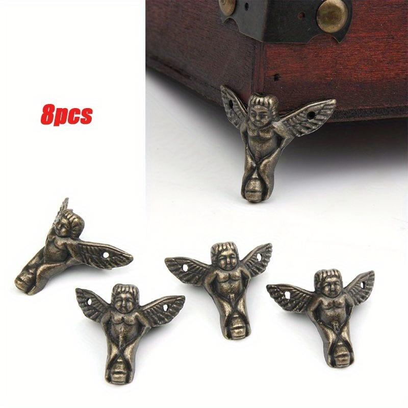 

16Pcs/lot Antique Bronze Angel Gift Box Wood Case Corner Protector Furniture Decor 16pcs