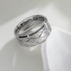Diamond Pattern Couple Ring Carved Small Fragrance Style Titanium Steel Ring