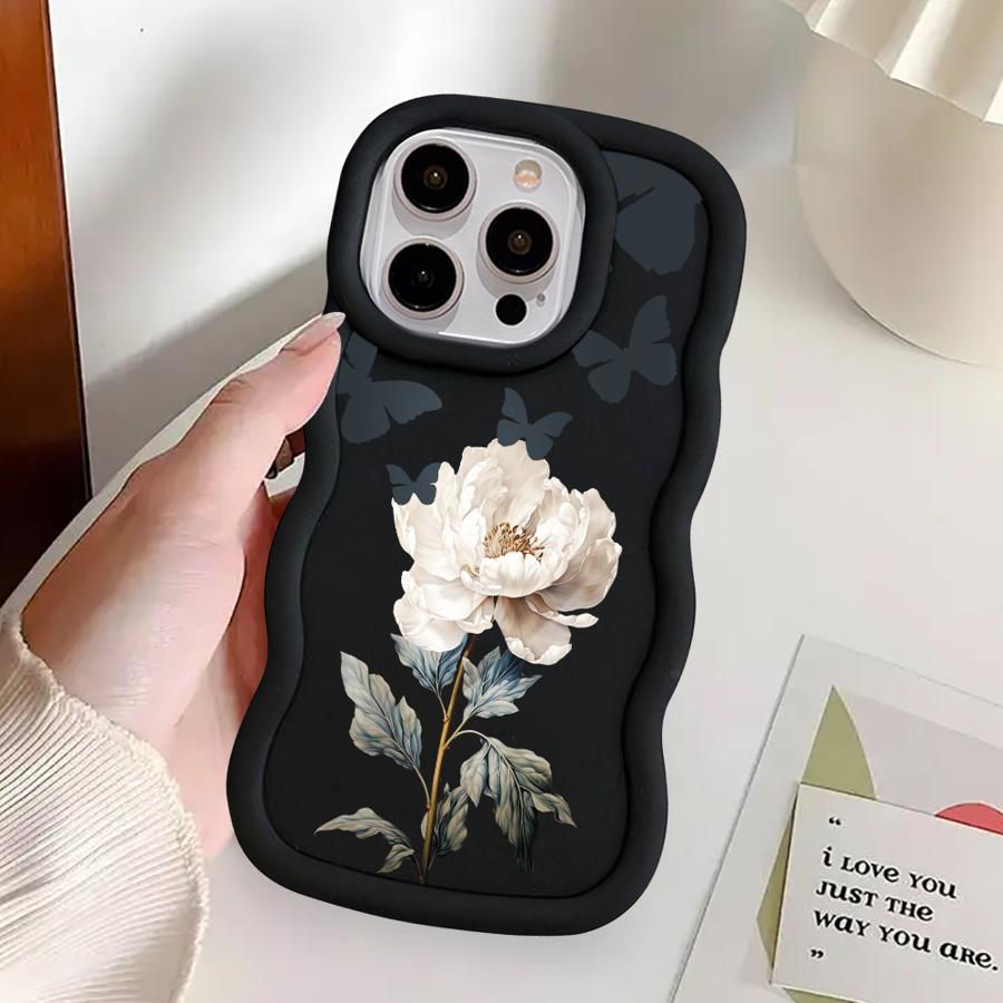 Soft Phone Cover Case for iPhone 8 17 Air 12 15 Plus XR 11 16 Pro Max 13 14 Butterfly Flower