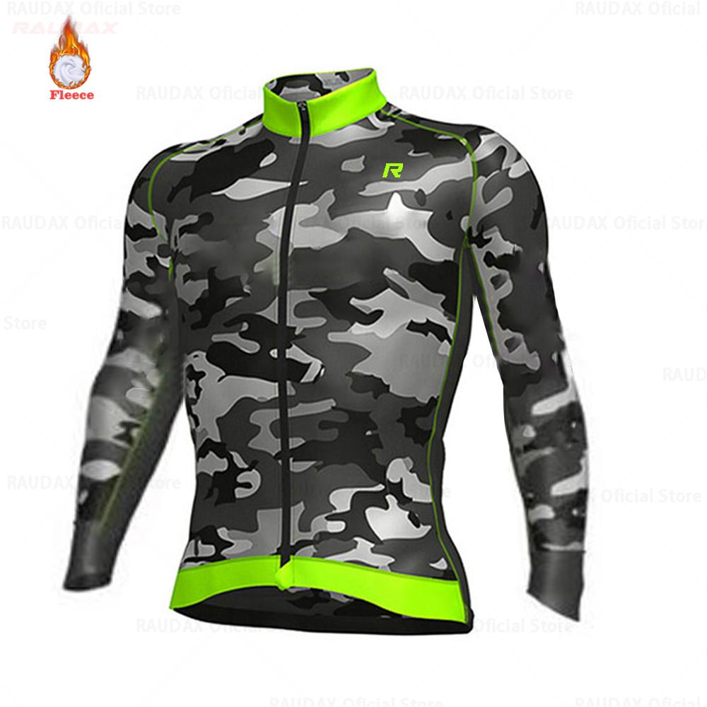 2025 Raudax Camouflage Winter Thermal Fleece Cycling Clothes Men s Jersey Suit Outdoor Riding Bike MTB Clothing Bib Pants Set S