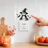 Kids Room Wall Accents Halloween Wizard Cat & Bat Switch Sticker, Self-Adhesive Light Decal, Party Supplies Removable Decor for Bedroom Living