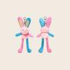 Cute Cartoon Color Blocked Rabbit Plush Toy Pendant With Ears Stretchable