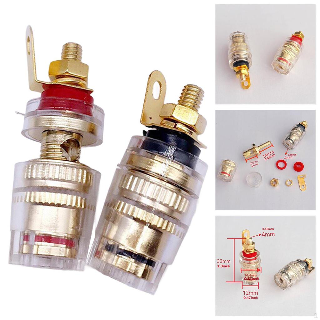 Speaker Binding Posts Banana Jacks 4mm Brass Plugs Heavy Duty Terminal Connector Copper Plug