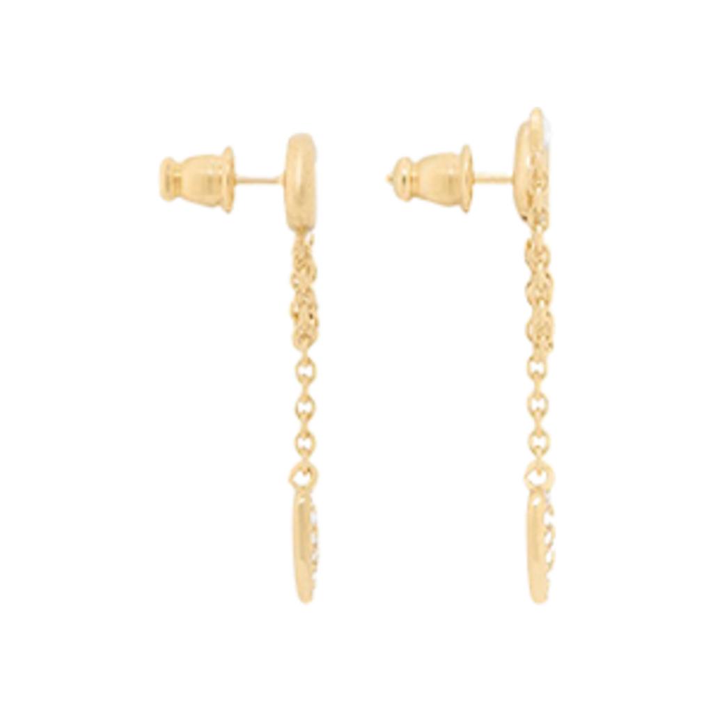 Dior Heart Chain Pendant Earrings Women earrings Gold E3704WOMCY-D03S