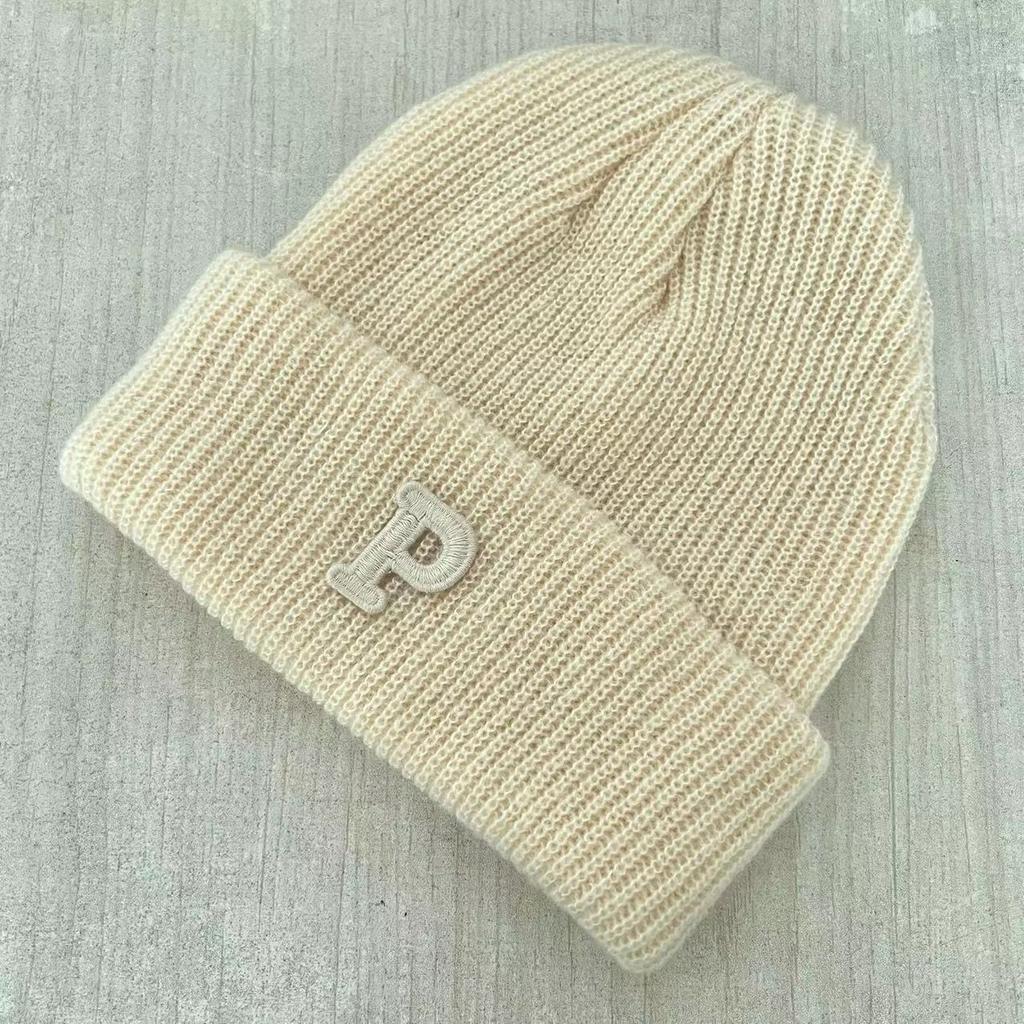 Winter Warm Beanie Hat for Men Women,Warm Stretchy Skull Cap with Letter Printed,Thick Knitted Cuffed Skullcaps for Cold Weather
