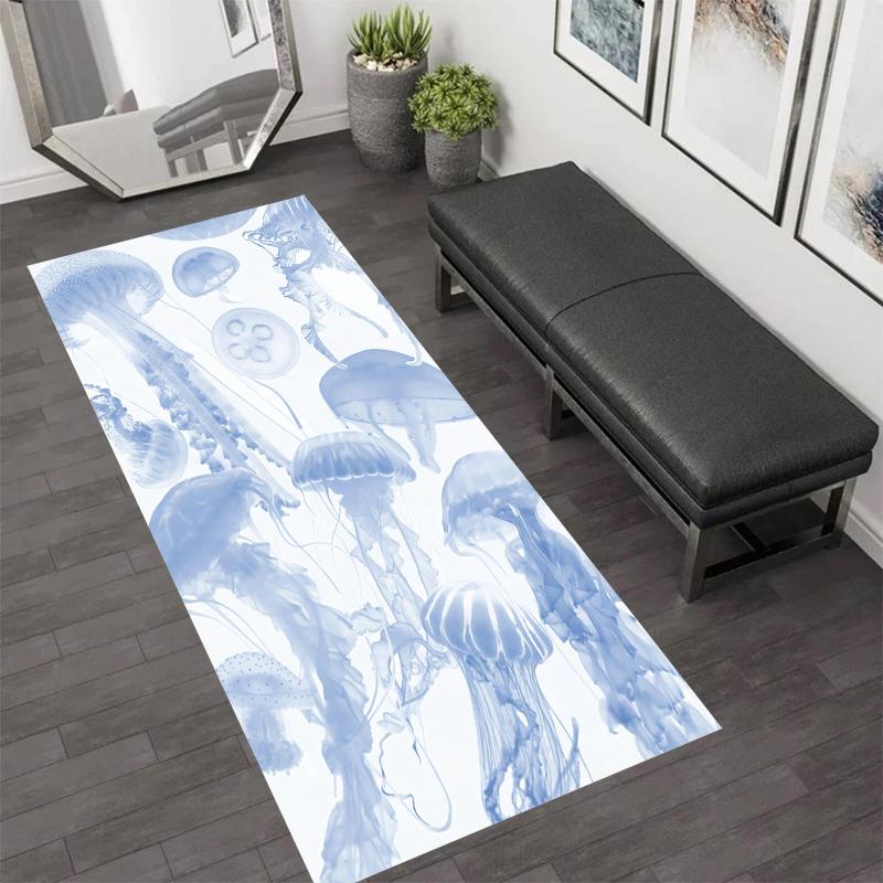 

Cosmic Jellyfish Long Runner Rug Collection Non Slip Wear Resistant Soft Washable Hallway Kitchen Laundry Room Decor Rug 40X120CM