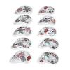 10Pcs Skull USB Golf Iron Club Head Covers PU Leather Golf Club Head Covers Headcovers Red