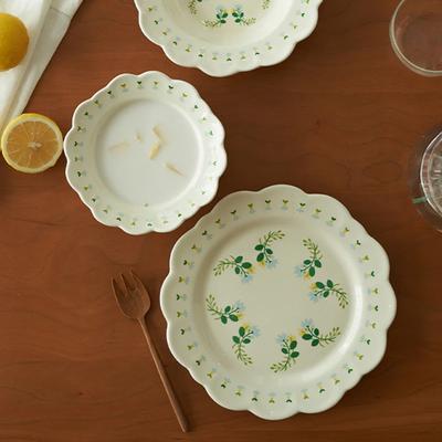 Chinese Style Small Flowers Ceramic Plate Home Outdoor Party Fruit Dessert Plates Exquisite Breakfast Sandwich Plate Yogurt Bowl