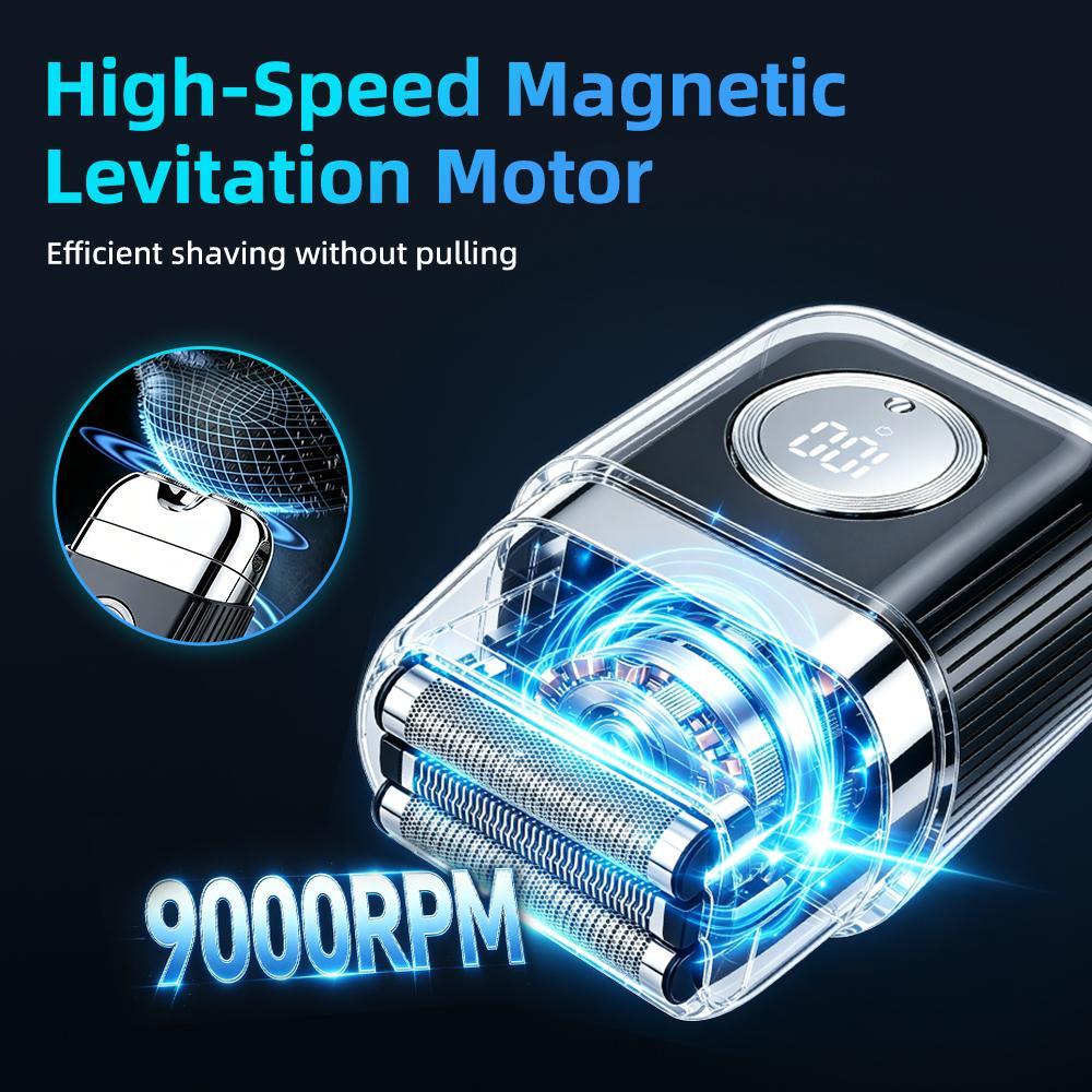 Electric Shaver for Men Floating Blades Portable Mini Electric Razor Waterproof Beard Trimmer Face & Beard Wet/Dry Shaver